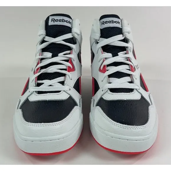 Reebok Galaxy1 White Black Red Mid Basketball Shoes Sneakers AR30109