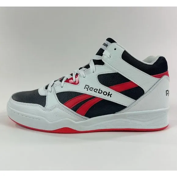 Reebok Galaxy1 White Black Red Mid Basketball Shoes Sneakers AR30109