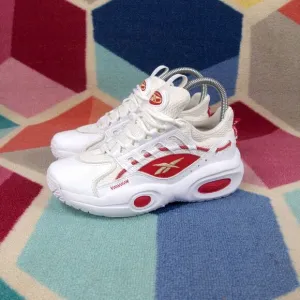 Reebok Iverson Solution Mid White Red Kids Basketball Shoes Size 3.5 US
