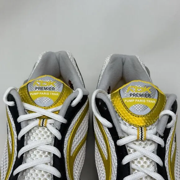 Reebok Premier Pump Paris Mens 12 Gold Black Silver Trainers Running Shoes