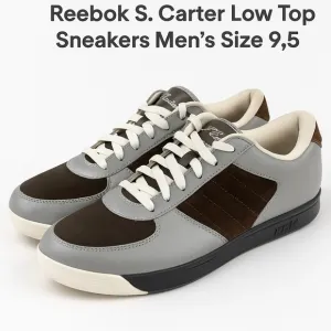 Reebok S. Carter Collection RBK Low Top Sneakers Gray Brown Sz 9.5 Men Rare Y2K