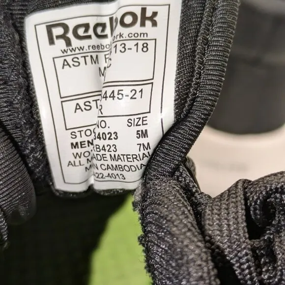 Reebok Sublite Legend Work Sneakers, Black, Mens 5 M, Women's 7 M
