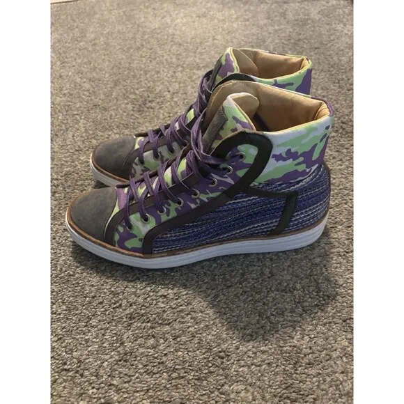 ROBERT GRAHAM Purple Hizza High Top Sneakers Shoes Boots 9.5D