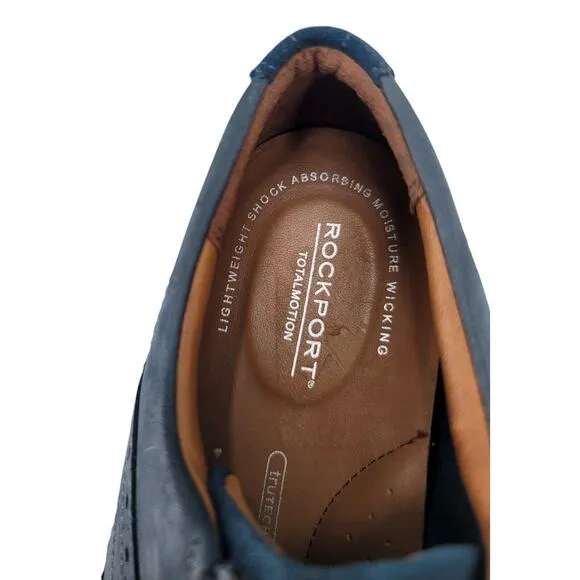 Rockport Hendrik CI2379 Mens Blue Suede Leather Oxfords Wingtip &amp; Brogue Shoes