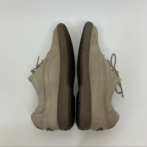 Rockport Lace Up Leather Shoes Stone Taupe Cream M4204 Comfort Ankle Size 10