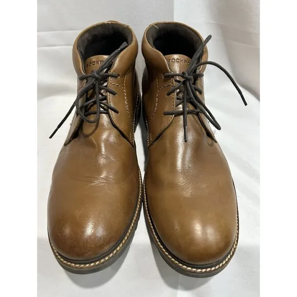RockPort Leather Shoes Mens 11.5 W Brown TruTech Lightweight Shock Absorbing