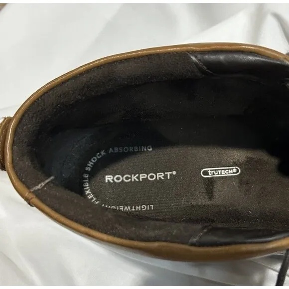 RockPort Leather Shoes Mens 11.5 W Brown TruTech Lightweight Shock Absorbing