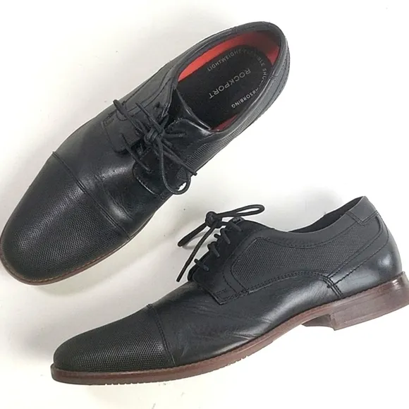 Rockport Leather truTECH Style Purpose Cap Toe Blucher Lace-up Oxford Sh…