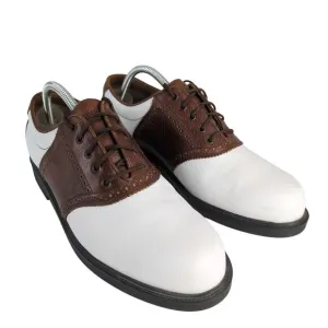 Rockport Men's 9W Brown &amp; White Leather Saddle Oxford Golf Shoes Jack Nicklaus
