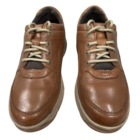 Rockport Men's World Tour Classic Brown Leather Walking Shoes Size 8