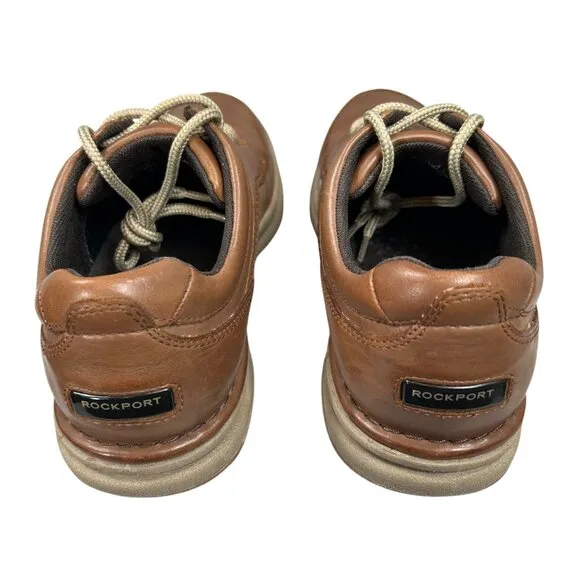 Rockport Men's World Tour Classic Brown Leather Walking Shoes Size 8