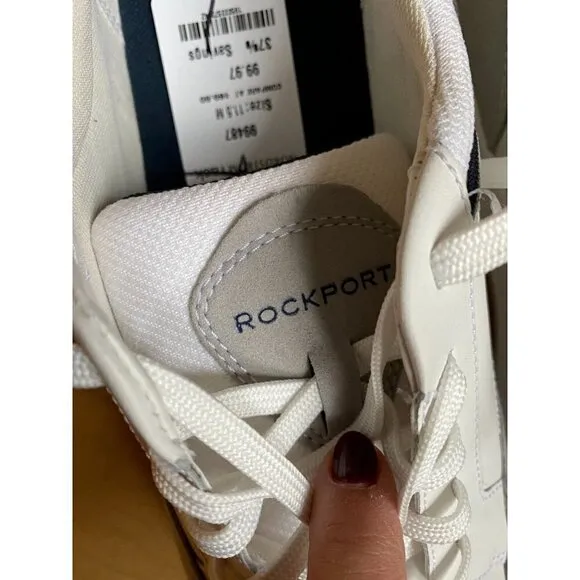 Rockport Truflex &quot;Clayden&quot; lace up sneaker men sz 11.5 white