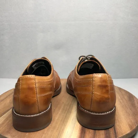 ROCKPORT WYAT CAP TOE Oxford Men's‎ Size 9M Leather Shoes V82995 Brown/ Cognac