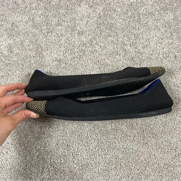 Rothys The Point Ballet Flats Womens Size 12 Shoes Black Licorice Comfort