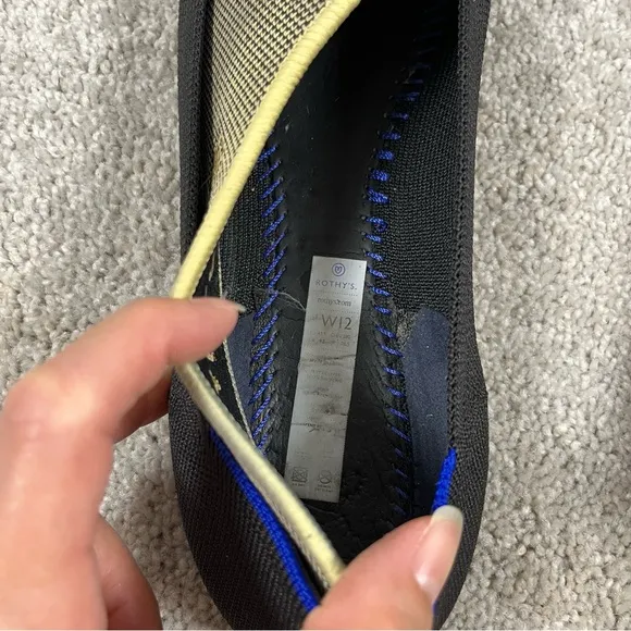 Rothys The Point Ballet Flats Womens Size 12 Shoes Black Licorice Comfort