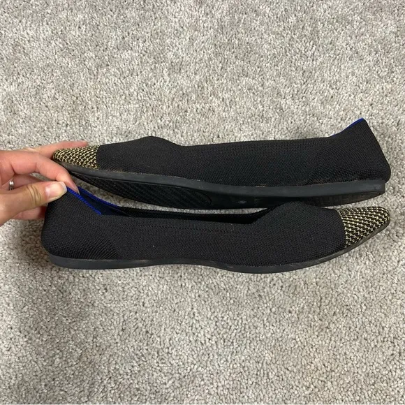 Rothys The Point Ballet Flats Womens Size 12 Shoes Black Licorice Comfort
