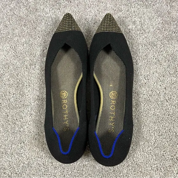 Rothys The Point Ballet Flats Womens Size 12 Shoes Black Licorice Comfort