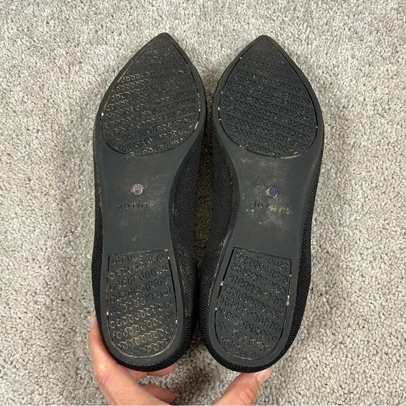 Rothys The Point Ballet Flats Womens Size 12 Shoes Black Licorice Comfort
