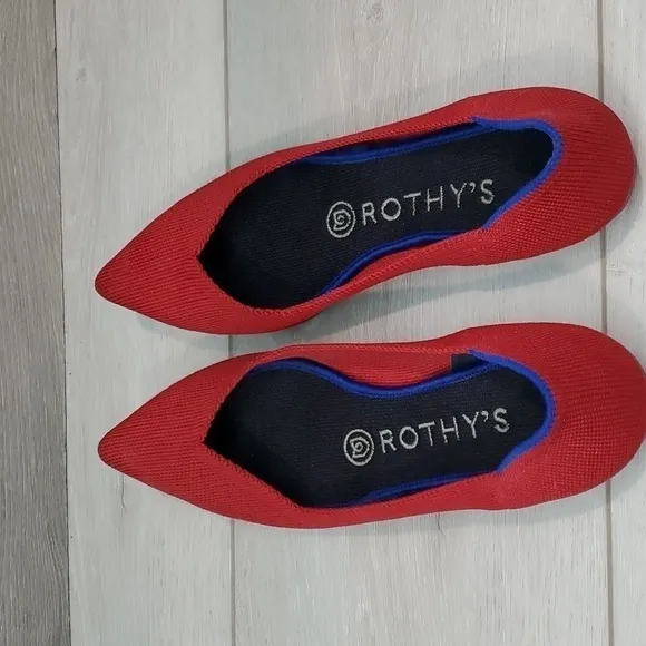 Rothy’s Womens Retired Red The Pointed Chili Toe Flats Loafer shoes sz 6