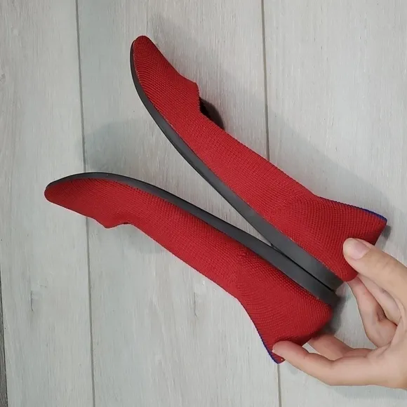Rothy’s Womens Retired Red The Pointed Chili Toe Flats Loafer shoes sz 6