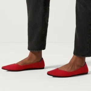 Rothy’s Womens Retired Red The Pointed Chili Toe Flats Loafer shoes sz 6