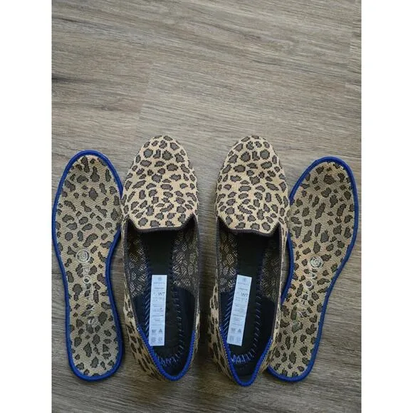 Rothy’s Women’s The Loafer Leopard Tan/Grey Slip On Casual Knit Shoes Size 7