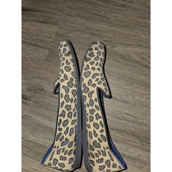Rothy’s Women’s The Loafer Leopard Tan/Grey Slip On Casual Knit Shoes Size 7