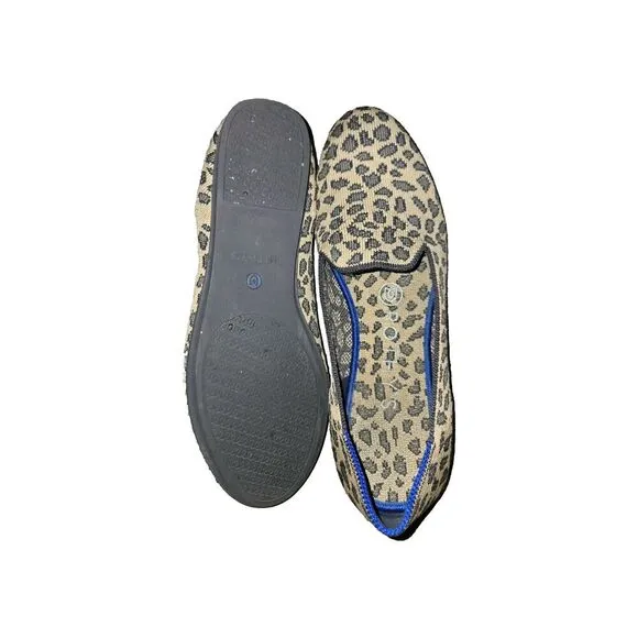 Rothy’s Women’s The Loafer Leopard Tan/Grey Slip On Casual Knit Shoes Size 7