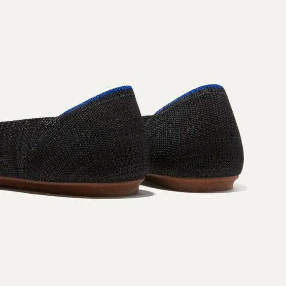 Rothy's Women's The Point in Heathered Black Flat Shoes Size W10 NWOT