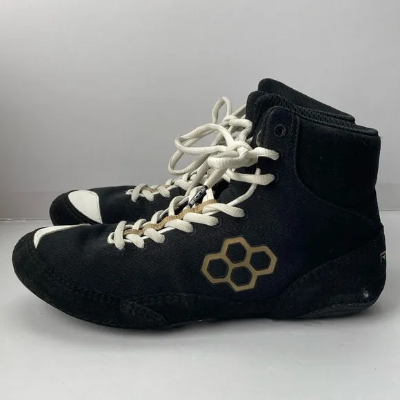 Rudis  Wrestling Shoes Black Gold Men's Size 10.5