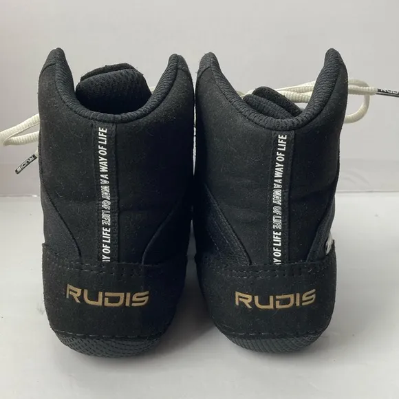 Rudis  Wrestling Shoes Black Gold Men's Size 10.5