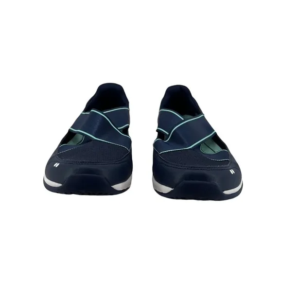 RYKA Blue Klick Criss Cross Strap Slip On Shoes Size 10 W Women's