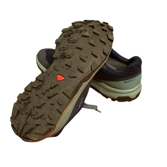 Salomon Blue and Green GTX athletic Shoes for Trail Running or hiking size 6