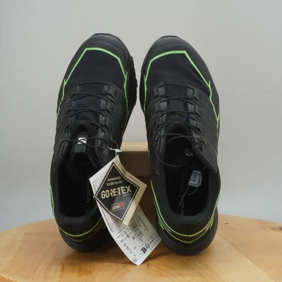 Salomon Thundercross GTX Mens Size 8.5 Shoes Black Green Gore Tex Waterproof NEW