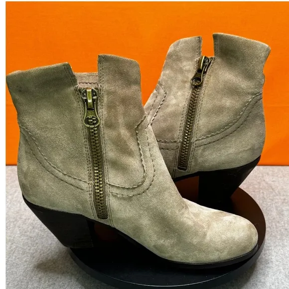 Sam Edelman Louie Fringe Western BOHO Bootie Grey Brown Size 6 M EU 36 PRELOVED