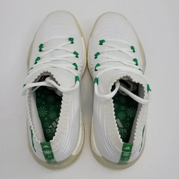 Sample Adidas SM Crazy Exp Low Christmas Mens Shoes White Green AQ0373 US Size 9
