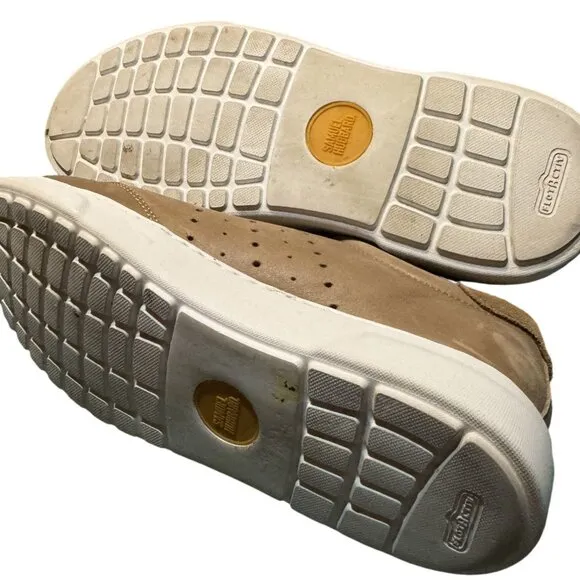 Samuel Hubbard Mens US 7 Leather Casual Sneakers Beige Lace-Up Comfort Shoes Cra