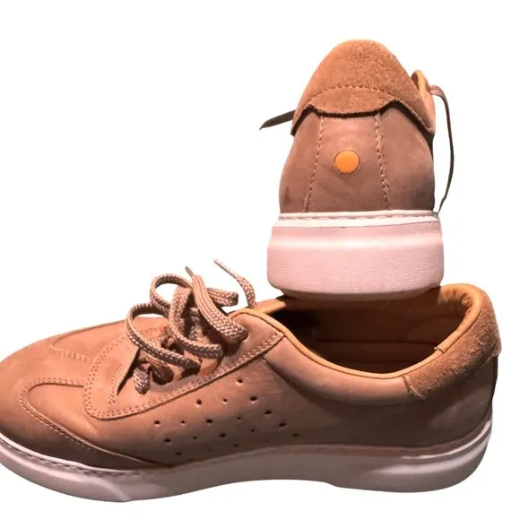 Samuel Hubbard Mens US 7 Leather Casual Sneakers Beige Lace-Up Comfort Shoes Cra