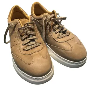 Samuel Hubbard Mens US 7 Leather Casual Sneakers Beige Lace-Up Comfort Shoes Cra