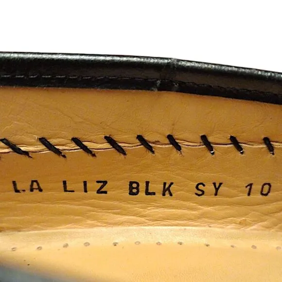 Sandro Moscoloni Genuine Lizard Loafer, Made in Spain, Black, Size 10