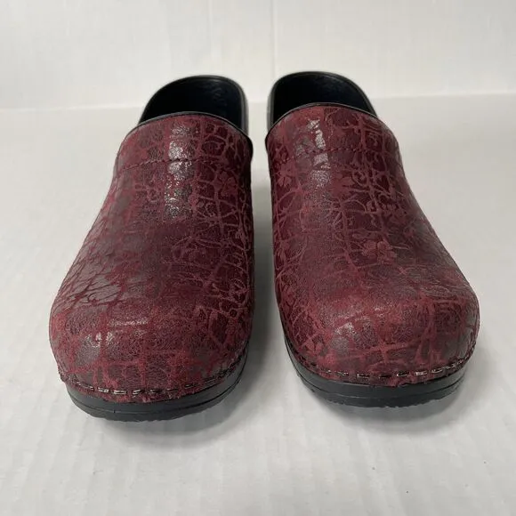 Sanita Professional Clogs Comfort Slip On Working Shoes Crackled Leather US 6 37