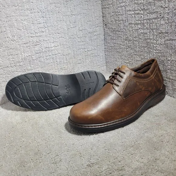 SAS Aden Men's Size 11.5 WW US Brown Leather Comfort Oxford Shoes Made in USA