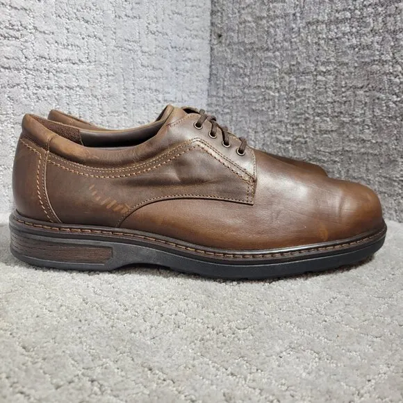 SAS Aden Men's Size 11.5 WW US Brown Leather Comfort Oxford Shoes Made in USA