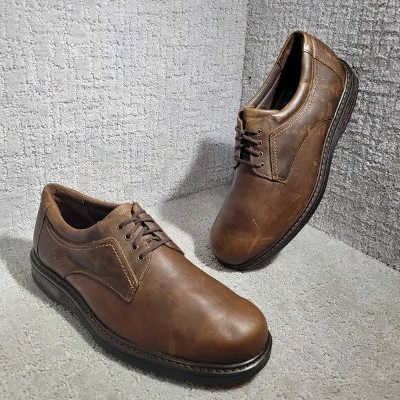 SAS Aden Men's Size 11.5 WW US Brown Leather Comfort Oxford Shoes Made in USA
