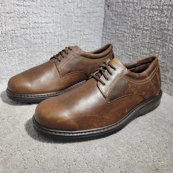 SAS Aden Men's Size 11.5 WW US Brown Leather Comfort Oxford Shoes Made in USA