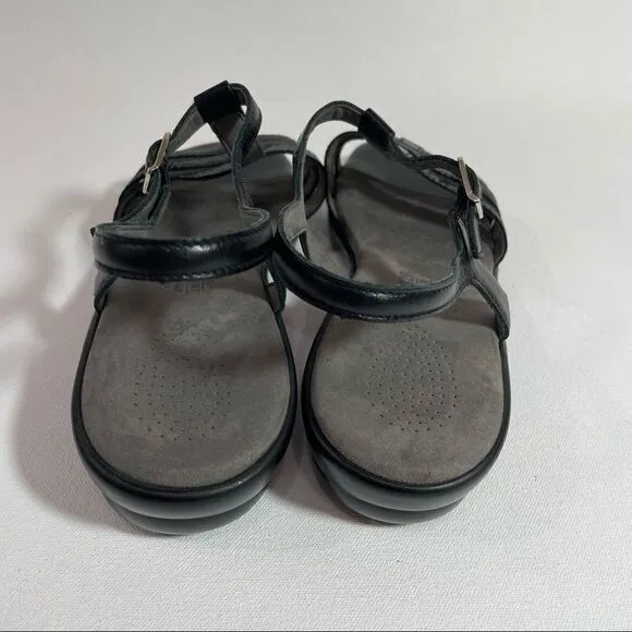 SAS Capri T-Strap Sandal Black snake size 9.5-10.5 Wide?