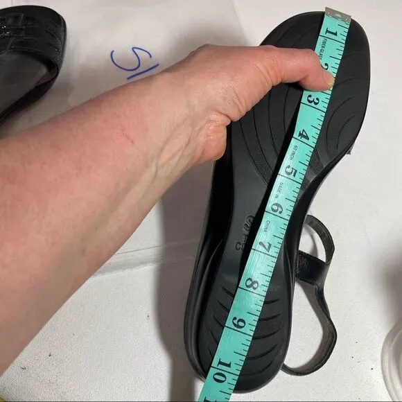 SAS Capri T-Strap Sandal Black snake size 9.5-10.5 Wide?