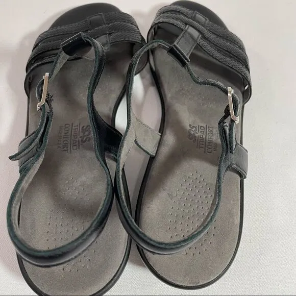 SAS Capri T-Strap Sandal Black snake size 9.5-10.5 Wide?
