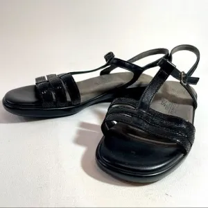SAS Capri T-Strap Sandal Black snake size 9.5-10.5 Wide?