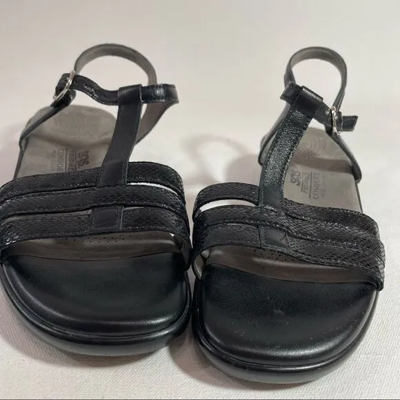 SAS Capri T-Strap Sandal Black snake size 9.5-10.5 Wide?